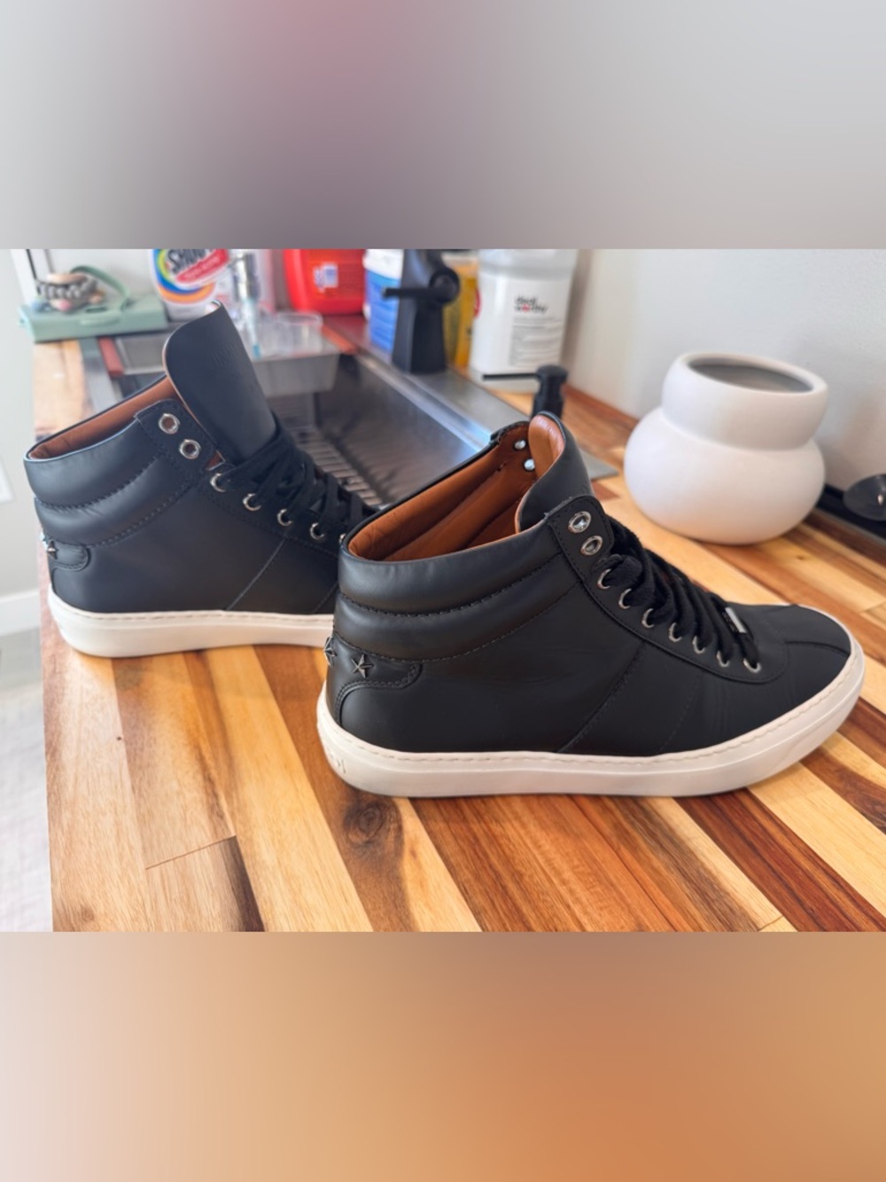 Jimmy Choo Belgravia high-top leather sneakers